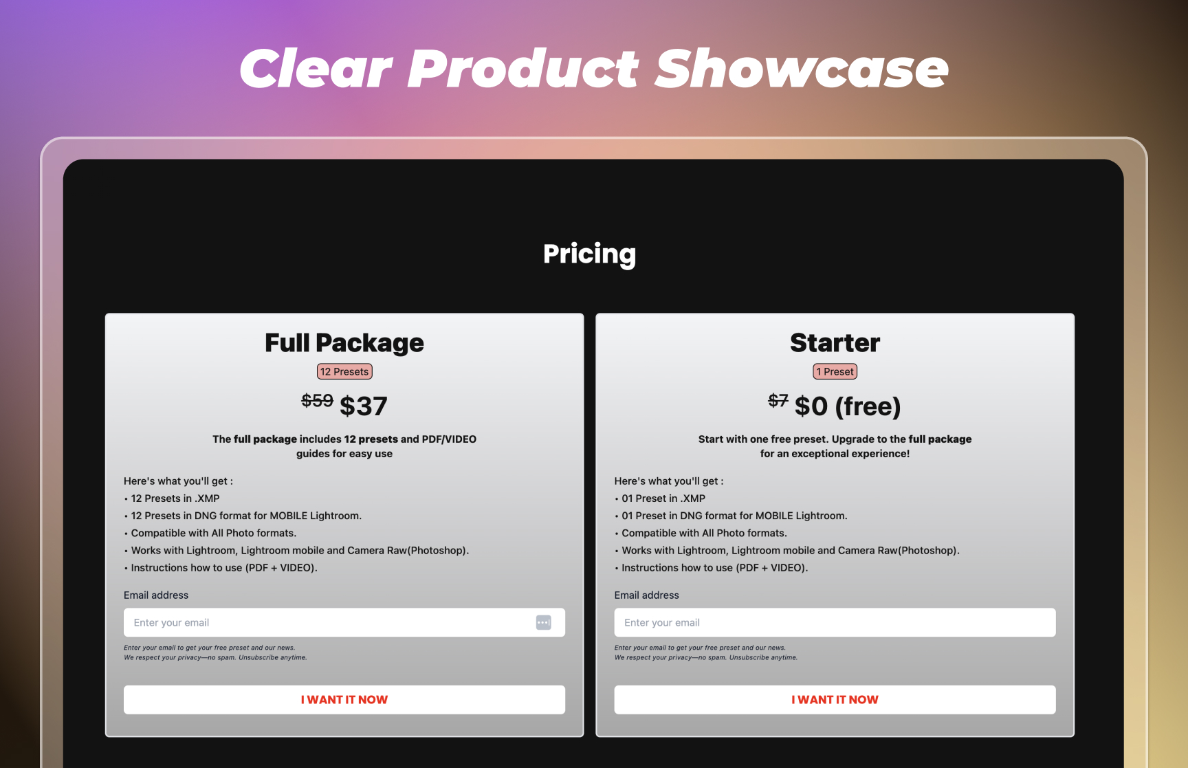 Product Showcase